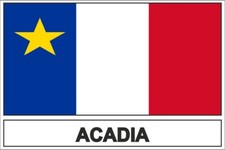 Autocollant sticker drapeau  canada acadie