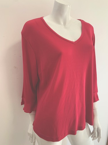 1626 plus sz 18 stretchy cerise pink 3/4 sl top AS NEW - Picture 5 of 10