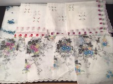 Piękne chusteczki w kwiaty vintage zestaw 8 szt.