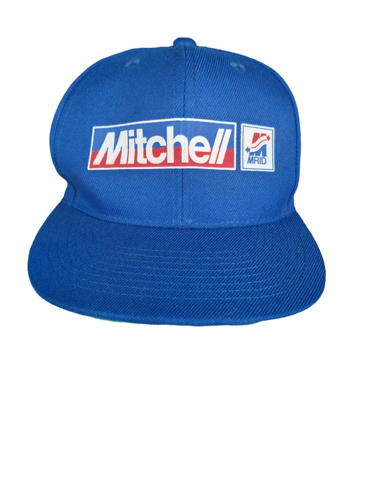 De colección Años 90 Mitchell MRID EPA Snapback Gorra Gorra Azul Adulto OSFM Foto 2 de 4