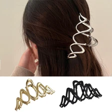 Elegant Women Hair Clips Claw Large Geometric Metal Hollow Out Hair Accessories