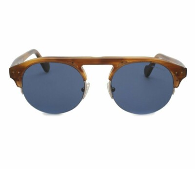 Moncler ML 0071 47V Brown Havana Round Aviator Sunglasses