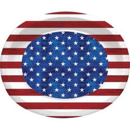 Patriotism Red White and Blue 12 inch Oval Paper Plates 8 pack eBay