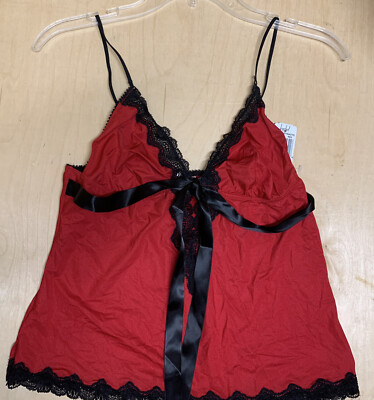 Fredericks of Hollywood Jezebel Lingerie Babydoll Red and Black size m