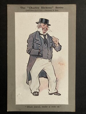 Captain Cuttle Vintage Charles Dickens Dombey & Sohn Postkarte P46