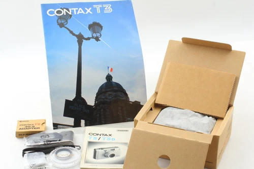 Complete Set In Box [ Top MINT w/ Adapter Case Data Back] Contax T3 D From JAPAN