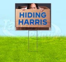 HIDING HARRIS TRUMP 2024 MAGA FJB HARRIS 18x24 Yard Sign Snipe Election YS00093