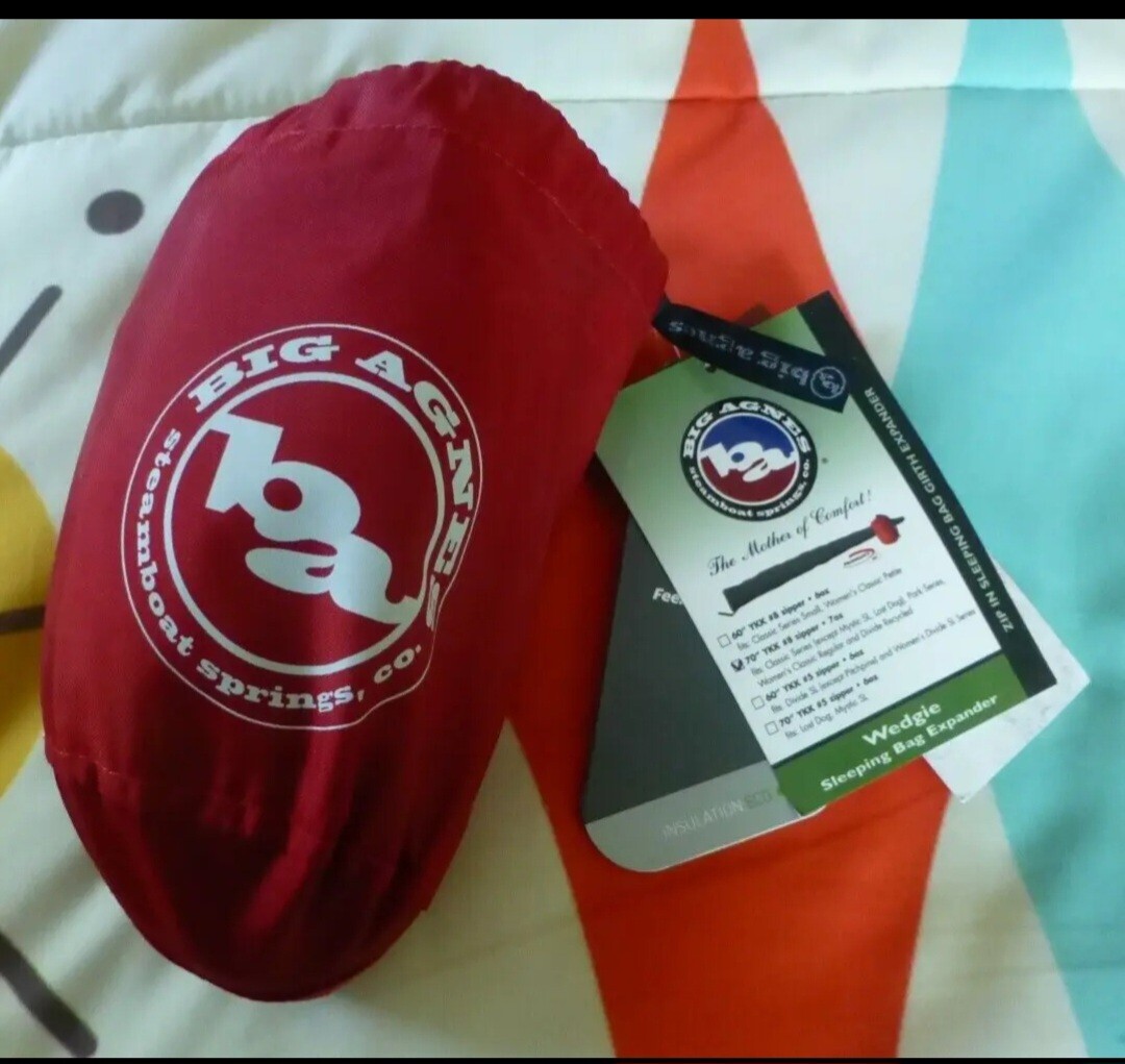 NWT Big Agnes Wedgie Sleeping Bag Expander YKK Zipper eBay