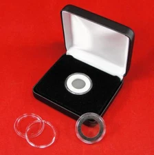 Presentation Black Leatherette Coin Box w/Choice of 1 A Model AirTite Capsule