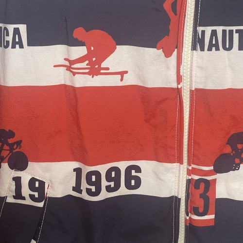 Mens Nautica Reissue Full Zip Leightweight Jacket All Over Print Vtg Fit Size XL - Picture 3 of 12