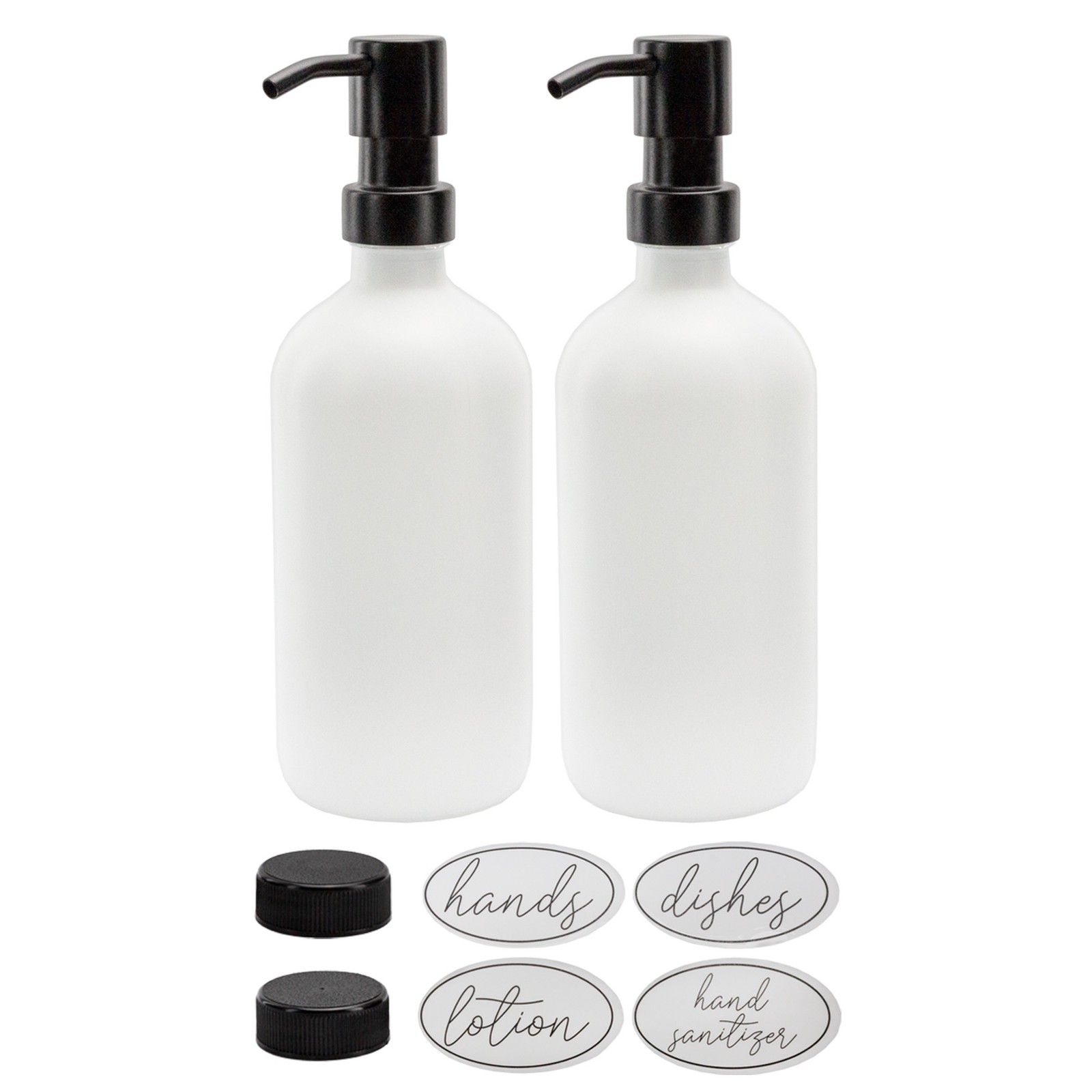 2pc Set, White W/ Black W/ Brushed Metal Tops- Darware