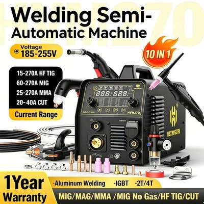 10in1 MIG/CUT/TIG/MMA Schweißgerät Gas/Gaslos 250A Schweißgerät Plasmaschneider