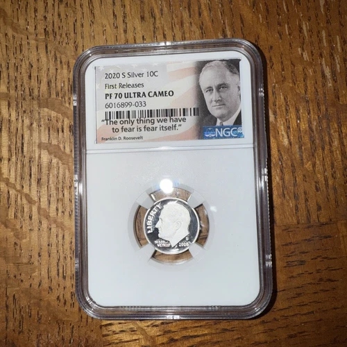2020-S 10c .999 SILVER NGC PF70UCAM ROOSEVELT DIME PROOF Ultra Cameo 