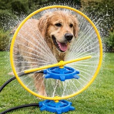 Dog Water Sprinkler Wheel Toy 2-in-1 Splash S...
