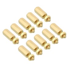 10mm+6mm M2.5 Standoff Screws 40 Pack Brass Hex PCB Standoffs Nuts Gold Tone