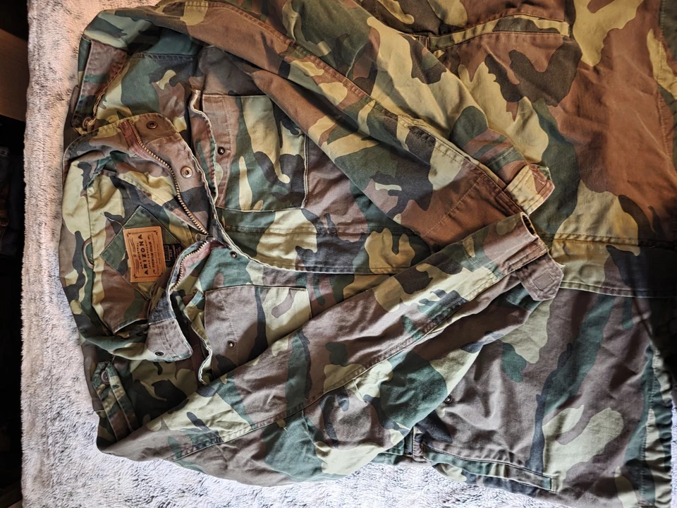 Chaqueta de Campo Arizona Jean Co. Camuflada XL - 100% Algodón Estilo Militar Foto 3 de 4