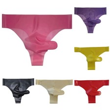 Sexy See Through Men's Latex Underwear with Elephant Nose Safety Panties Design