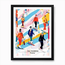 Val Thorens   France, Ski Resort Po Framed Wall Art Poster Canvas Print Picture