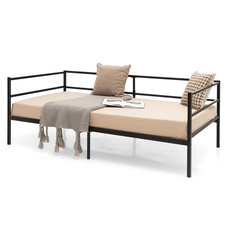 Twin Daybed Sofa Bed Frame Metal Platform w/Headboard for Guest Living Room