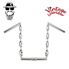 Lowrider Chrome Flat Twisted Bicycle Handlebar 12" Cruiser Chopper Bike 25.4 mm