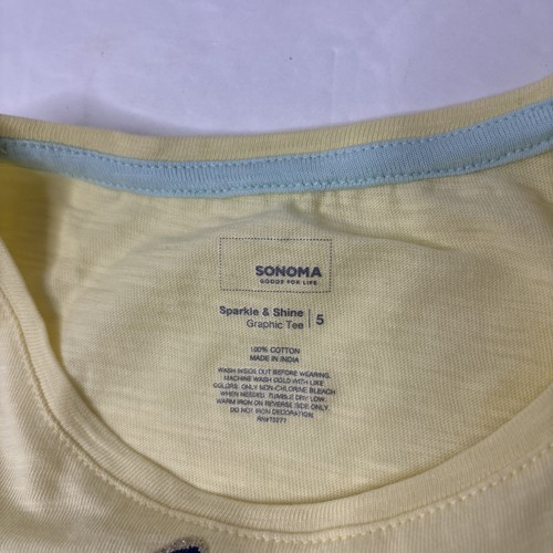 Kohl's Sonoma Mädchen Glitzer und Glanz Grafik T-Shirt Größe 5 gelb - Bild 5 von 5
