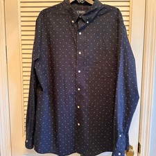 Chaps Mens Button Down Shirt Long Sleeve Floral Print Casual Dress Shirt