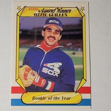 OZZIE GUILLEN  1987 FLEER AWARD WINNER ROOKIE OF THE YEAR  AWARD CARD  #17 MLB