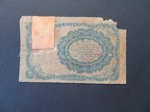 Billete de 10 centavos moneda fraccionaria de Estados Unidos era de la Guerra Civil - Imagen 2 de 2