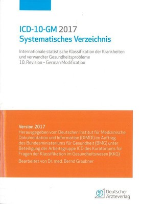 ICD-10-GM 2017 Systematisches Verzeichnis Internationale statistische Klassifika