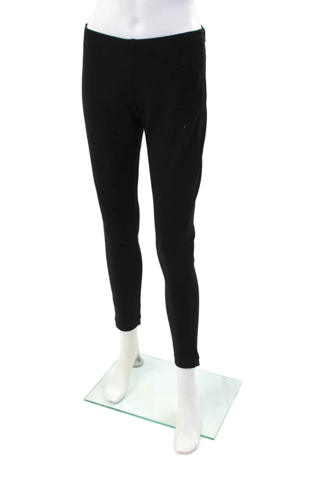 Leggings al tobillo Theory para mujer cintura elástica tiro medio tejidos negros talla mediana Foto 2 de 4