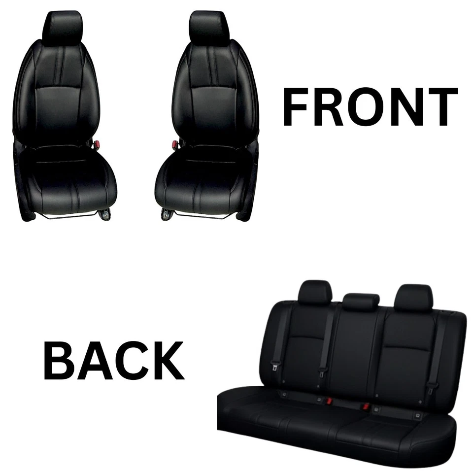 PU Leatherette Seat Covers Black Honda Civic 2016–2020 | Custom Fit Set Foto 3 de 4