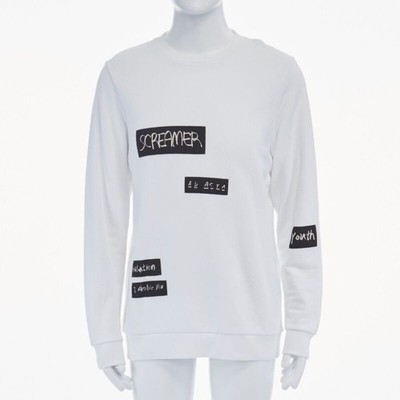 RAF SIMONS X JOYCE 2015 white abstract patchwork cotton sweater pullover top S