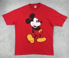 Vtg Disney Designs One Size Fits All Red T Shirt Made In USA Mickey Mouse Print