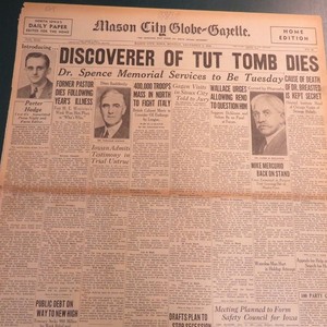 DISCOVERER OF TUT TOMB DIES DECEMBER 2 1935 NEWSPAPER
