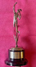 1975 ISLE OF MAN TT RACE "SILVER REPLICA" TROPHY -KEITH GRAHAM 5th PLACE SIDECAR