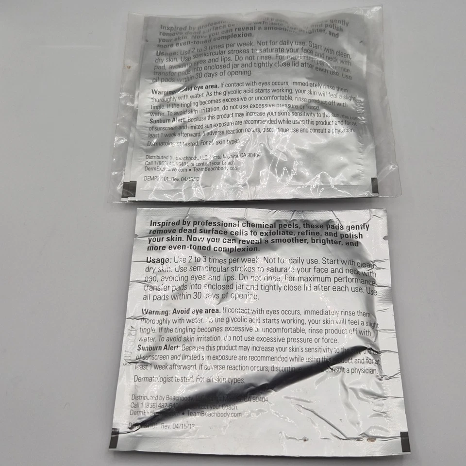 3 New Derm Exclusive PM Micro Peel Resurfacing Pads Exfoliate Refine Sealed  - Image 4 of 4