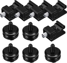 10pcs 1/4 Inch Cold Shoe Mount Adapter and Hot Flash Stand Black 
