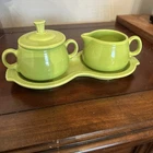 Fiesta Ware First Quality Chartreuse Creamer & Sugar Bowl Set. 4 Piece Set