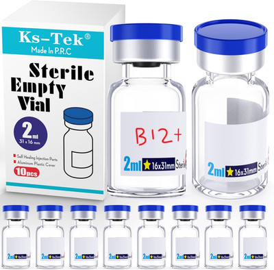 Ks-Tek Sterile Empty Vials with Self Healing Injection Port,With Aluminum Plasti