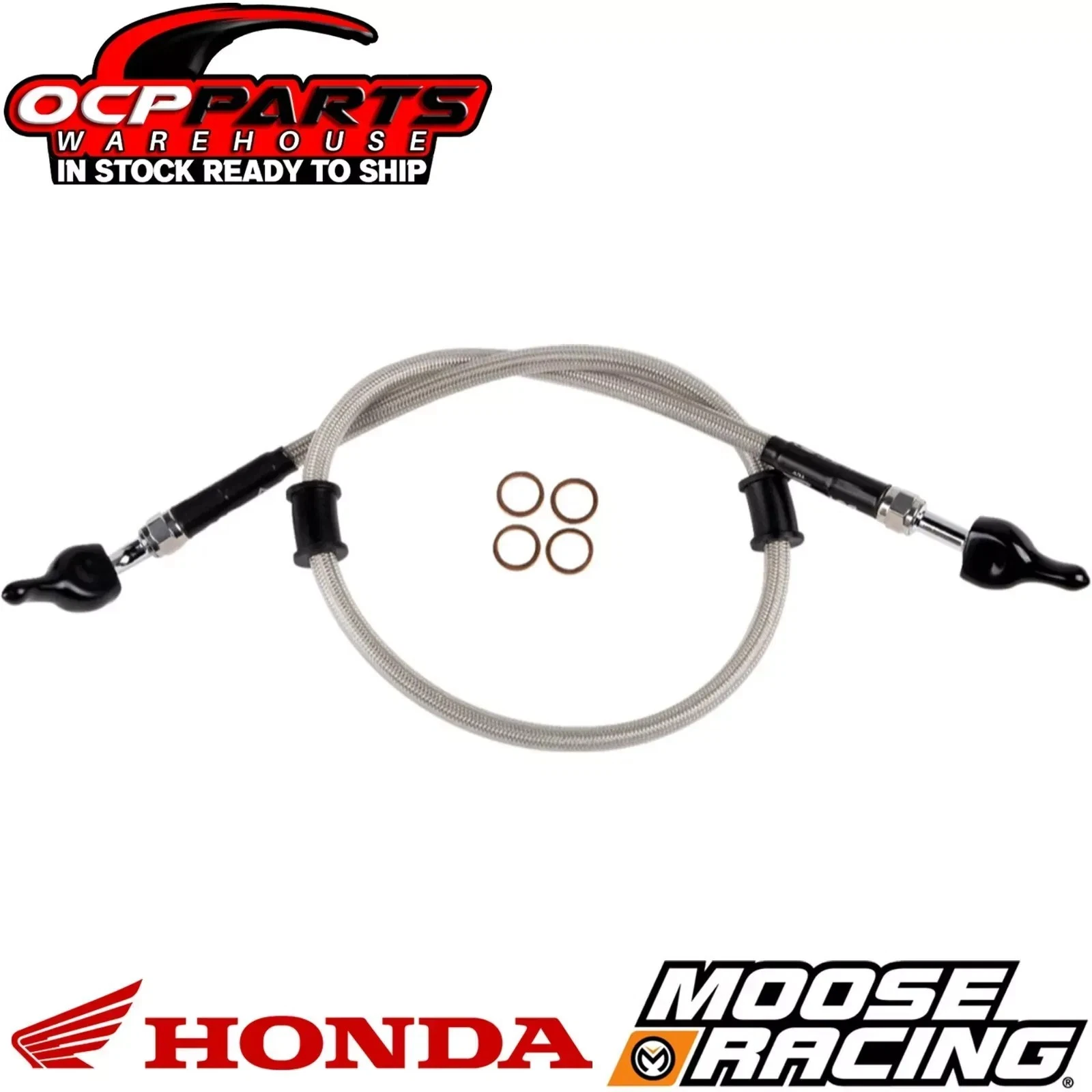 MOOSE RACING STAINLESS STEEL BRAIDED BRAKE LINE 2021 - 2022 HONDA CRF 300 L