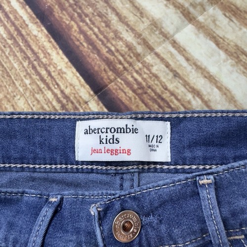 Abercrombie Kids Pull-On Jean Leggings Girls 11/12 Blue Slim Denim - Picture 4 of 9