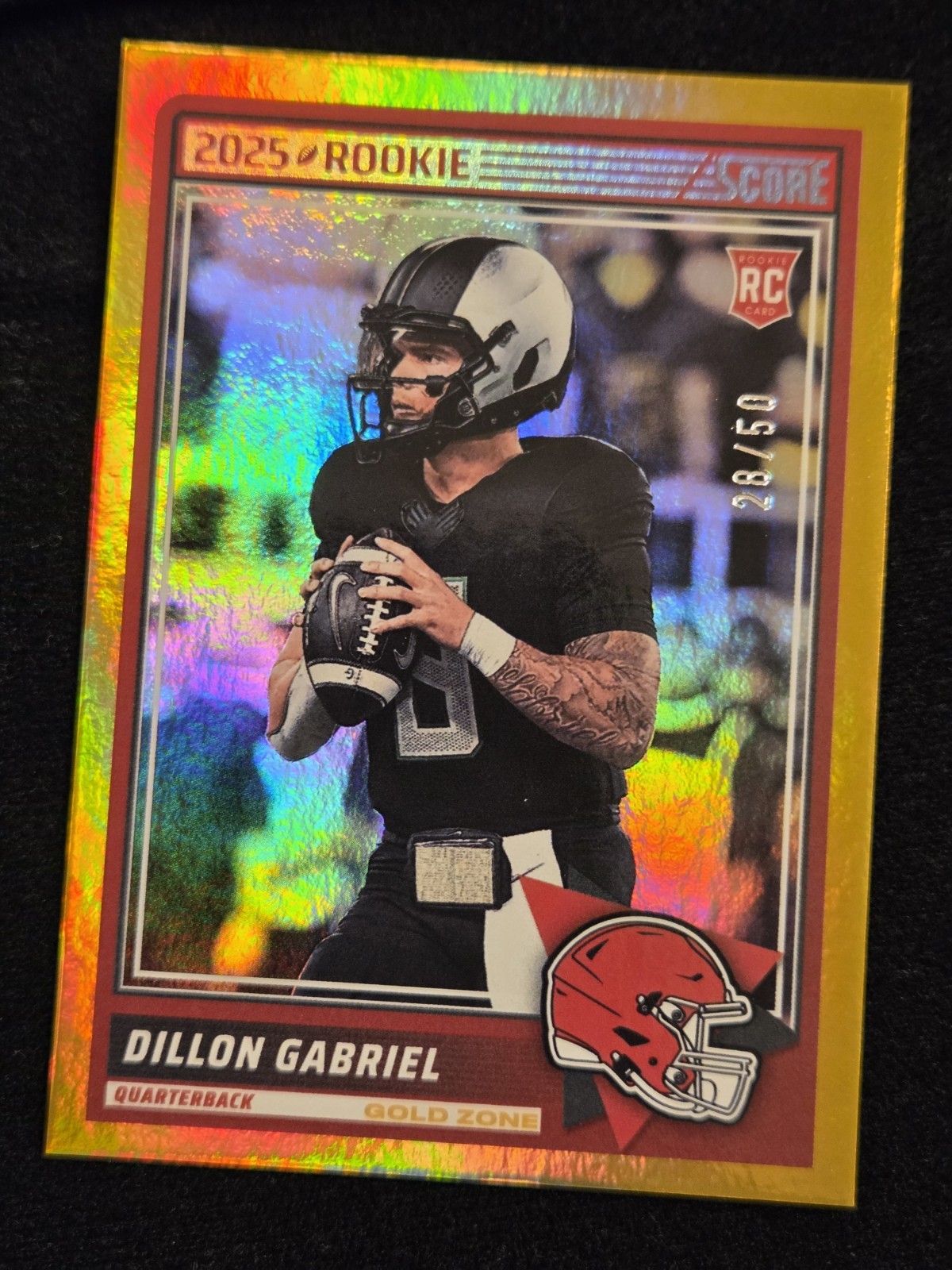2025 Dillon Gabriel RC SSP /50! Panini Score #41 GOLD ZONE Prizm Browns NM/MINT