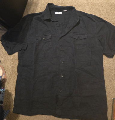 Cafe Luna Black Men's Shirt short sleeve Size L Large Button Down