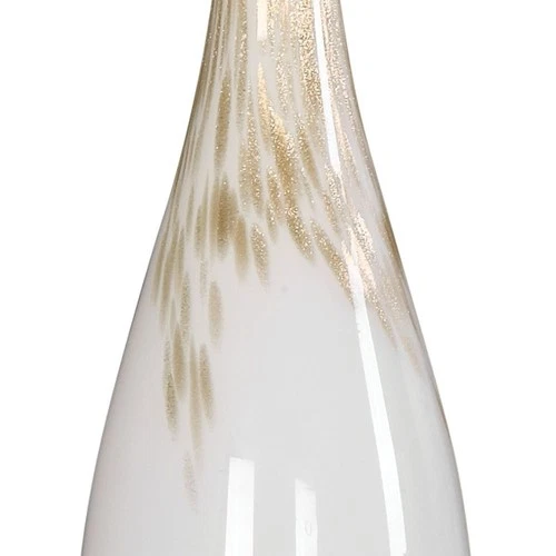 UTTERMOST 27201 CARDONI GLOSS WHITE GLASS TABLE LAMP WITH METALLIC GOLDEN BRONZE - Picture 5 of 5