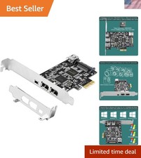 Texas Instruments PCIe Firewire 400 Card - 4 Ports for Windows  Mac Devices