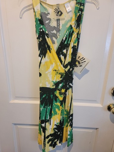 Norma Kamali, NWT Vintage Norma Kamali V Neck Summer Sleeveless Wrap Dress Sz Medium