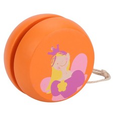 Cute Cartoon Pattern Wooden Yoyo Ball Toy Early Education Toy For Kid Orange