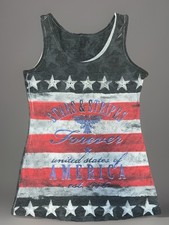 Patriotic American Flag Tank Top W/ &ldquo;Stars And Stripes Forever USA EST. 1776&rdquo; 