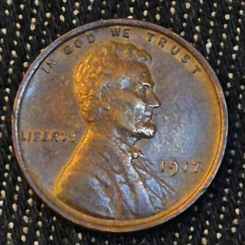 1917 Philadelphia Mint Copper Lincoln Wheat Cent Strong XF-AU Features 🌈 Toning