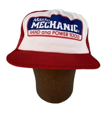VTG Master Mechanic Hat 90s Workwear Power Tools Hardware Snapback Trucker Cap